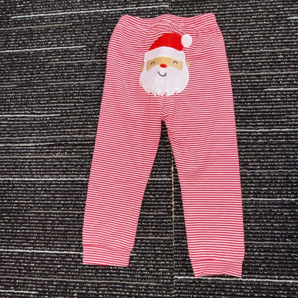 My First Christmas Outfit Kids 18-24M Santa Bodysuit Striped Pants Set